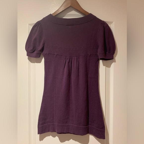 Jacob purple square neck short sleeve sweater, size S - Picture 2 of 3
